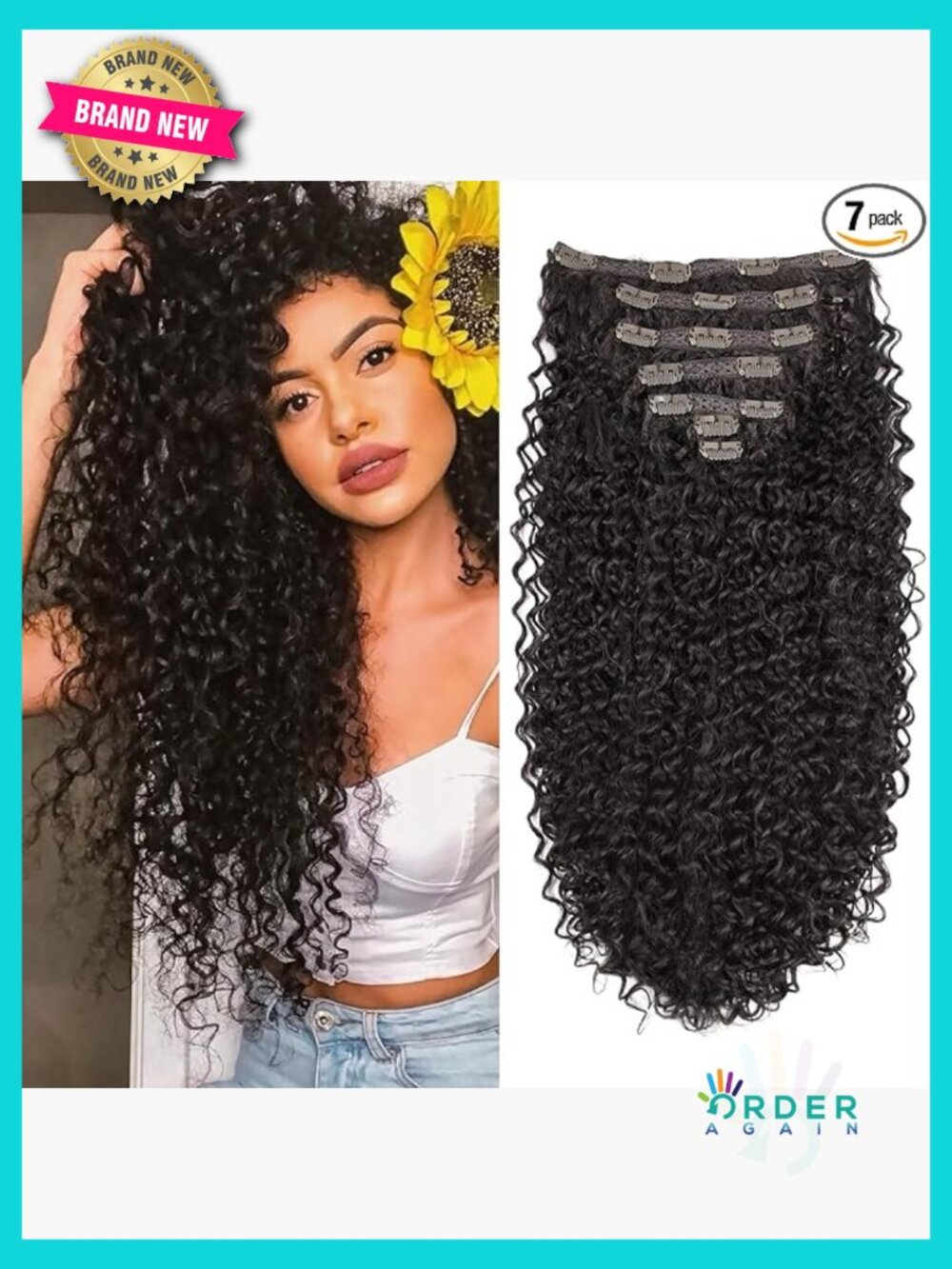 140g 24 Inch Curly Clip In Hair Extensions Synthetic Jerry Curly Clip Ins For